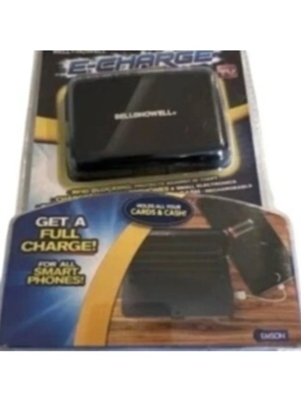 Bell Howell E-Charge Rfid Portable Wallet Phone Charger W/ Anti-Theft Protection